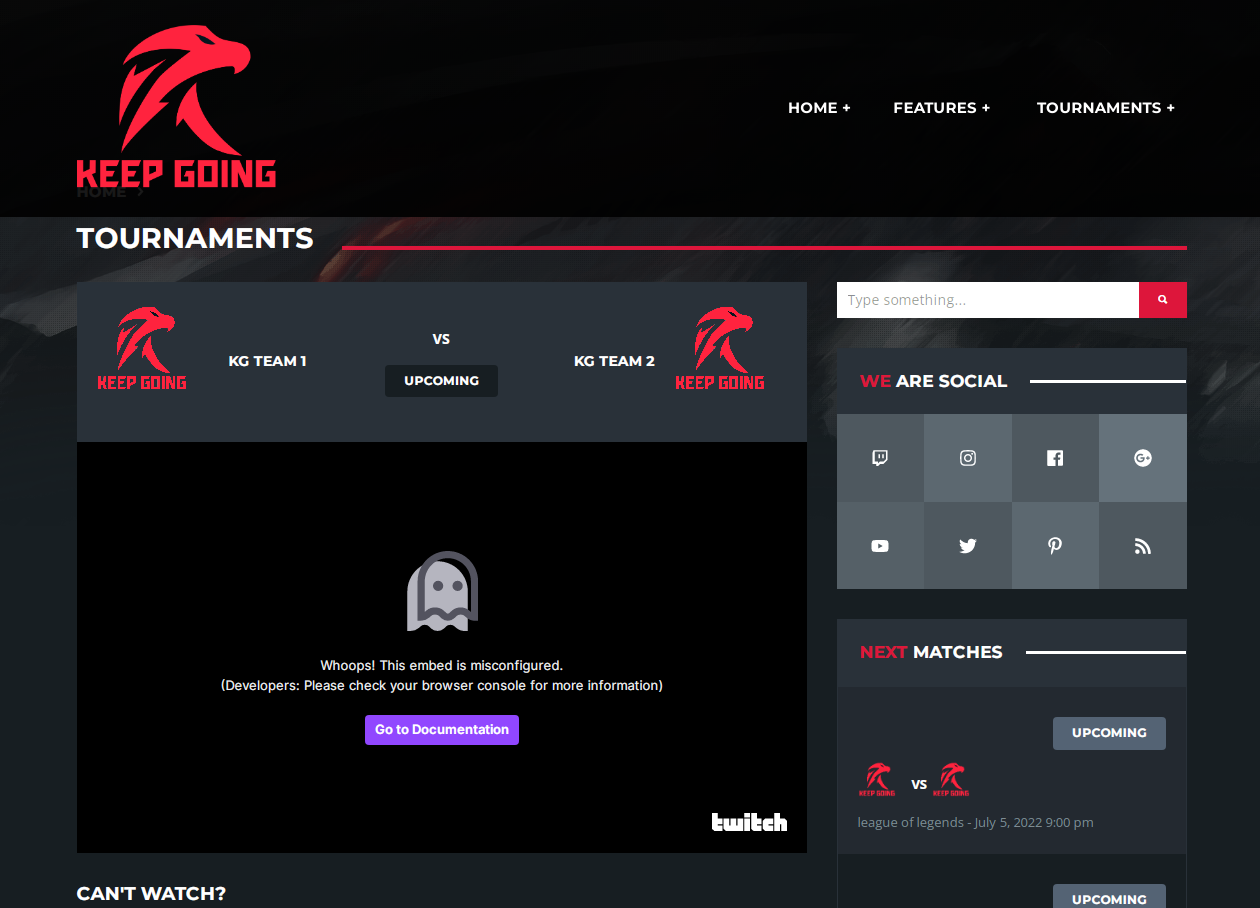 KG - Esports Website 🎮